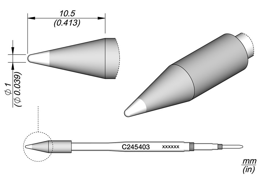 C245403 - Conical Cartridge Ø 1 HT